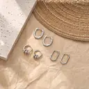 Ever Faith 3Pair Hoop Earrings Set Cubic Zircon Chain Huggie Earring image 2