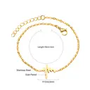 Heartbeat EKG Life Line Bracelet, 18K PVD Gold Plated Stainless Steel, 17+3cm image 4