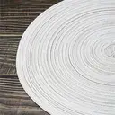 Lot de 6 sets de table ronds tressés en coton et polyester, lavables et résistants à la chaleur, diamètre 38 cm – Blanc image 6