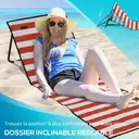 Outsunny Lot de 2 tapis de plage rembourré - matelas de plage - dossier inclinable multi-positions - sac de transport inclus - métal polyester blanc et rouge image 3