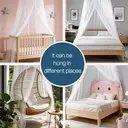 Lebonsoir Moustiquaire de voyage avec sac de transport et crochet adhésif pour plafond, moustiquaire de lit d’extérieur, extra-large pour lit double et lit simple, blanc image 4