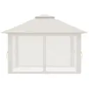 Outsunny Tonnelle de jardin extérieur barnum de jardin pop-up tente pliant 4 x 4 m double toit protection UV 50+ 4 moustiquaires, 4 sacs de sable, 1 sac de transport tissu Oxford métal blanc image 8