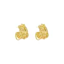 VoxorAI European and American style gold C-shaped circle earrings, stud earrings, all seasons image 9