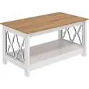 Galano Nova Coffee Table - Modern Distressed Oak Finish - Storage Cabinet for Entryway - Foyer - Living Room - Bedroom - Space Saving (White/Oak) image 4