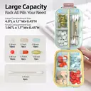 GAONLY Pilulier de voyage avec 7 compartiments et couvercle hermétique en matériau sans BPA - Vert image 2