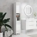 kleankin 71" Tall Slim Bathroom Storage Cabinet, Tall Narrow Cupboard with Drawer, Open Shelves, 2 Doors Cabinets and Adjustable Shelves for Kitchen, Hallway, Living Room, High Gloss White image 1