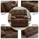 HONEYOU Oversized Rocker Recliner Chair，Overstuffed Extra Wide Rocking Recliners，Soft Big Man Manual Recliner，Extra Large Living Room Chair Up to 350 LBS，Brown image 7