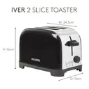 Haden Iver 2 Slice Toaster, Compact, Black Stainless Steel - 206503 image 5