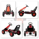 AIYAPLAY Kids Pedal Go Kart, Children Ride on Racer with Adjustable Seat, EVA Tyres, Manual Clutch, Brake, Go Cart Red image 2