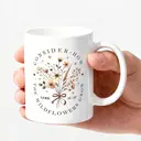 Alphynix 1pc Consider How The Wildflowers Grow Mug, 11oz Inspirational Coffee Cup with Floral Bouquet and Luke 12:27 Scripture, Uplifting Gift for Women image 2