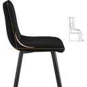 CLIPOP Velvet Bar Stools with Backrests Set of 2,  Matte Black Metal Legs, 2 PCS Kitchen Counter Bar Stools (65 cm Seat Height) 051 Black image 4