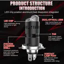 ENdureLite H4 High and Low Beam, Plug & Play, H4 LED Light Bulbs, 13,000LM Brighteness ,Efficent Cooling System, Pack of 1 image 9