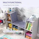 HOMCOM Kids Bookcase Shelf Storage Cabinet Unit, Living Room Sideboard w/ Six Compartments for Toys, Books - Grey image 8