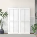HOMCOM 184cm Freestanding Kitchen Cupboard with 4 Doors, Modern Storage Cabinet Organizer with 6-Tier Shelving and 4 Adjustable Shelves, White image 7