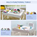 HOMCOM 2 in 1 Kids Table and Chair Set for Toddlers, Children Multi Activity Desk with Chair, Storage Space, Grey image 6
