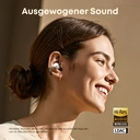 Soundcore AeroClip von Anker, Open-Ear-Kopfhörer, Bluetooth-Ohrhörer, Open-Ear-Ohrhörer, ganztägiger Tragekomfort, 4 KI-gestützte Mikrofone, sicherer Halt, 12 mm Treiber, Hi-Res, offenes Ringdesign, Weiß image 4