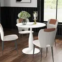 HOMCOM Dining Table Modern Round White D:80cm image 1