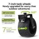 ochama Off-Road Tank Wheel Camping Wagon 150L Black Basic, 260kg Load Capacity, 300L Stackable Capacity, Dual Brake Explosion-Proof Wheels, Reinforced Carbon Steel Frame, Thickened PP Base Plate, For Camping, Picnics, Vending & Moving image 3
