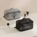 Verbex H7 Gray High-Value Makeup Handbag Travel Bag/Cosmetic Pouch/Storage Bag/Multifunctional Popular Mesh Pillow Travel Portable Bag image 6