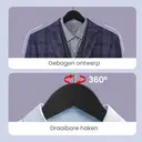 SONGMICSHOME  20-delige Kledinghangers, Houten Kostuumhangers met Antislip Inkepingen, Draaibare Haak voor Kast, Zwart image 5