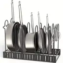 SRD Étagère de rangement à 8 niveaux pour cuisine avec 2 crochets en acier 4,5 mm image 3