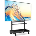 TV Stand on Wheels for 40-86 Inch LCD LED OLED Flat Panel Plasma TVs, Height Adjustable TV Floor Stand with Shelf TV Trolley with Wooden Base Max VESA 600x400mm up to 68 kg, Black image 3