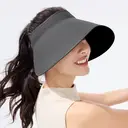 Beneunder UL712, Spring Women's Wide Brim Topless Outdoor Sports Breathable Comfortable Hat Black, Couple Gift Perfect Gift image 4