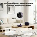 Airmate Opvouwbare Luchtcirculator Ventilator, DC-Motor Energiezuinig, Stil 32dB Slaapkamer Ventilator met Afstandsbediening, 8 Snelheden & Stormmodus, 8U Timer, Hoogteverstelbaar, Draagbaar & Eenvoudig Te Reinigen image 8
