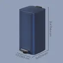 SONGMICSHOME  Trash Can, 8-Gallon Trash Bin, Stainless Steel Kitchen Garbage Can, Midnight Blue image 4