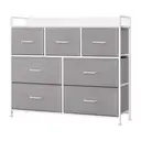 Ochama x SONGMICS Chest of Drawers, Dresser, Bedroom Furniture, Metal Frame, 7 Drawers, Modern, Dove Grey and Cloud White image 0
