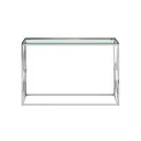 Interiors by Premier Console Table Allure Cross Square Silver Finish/Glass image 0
