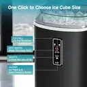 EUHOMY Ice Maker – Self-Cleaning Countertop Ice Machine, 9 Cubes in 6 Minutes, 2 Ice Sizes, 12 kg Daily Output, Portable with Handle, Ice Basket & Scoop for Home and Kitchen image 3