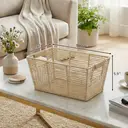 Lot de 3 boîtes de rangement tendance en papier tressé et cadre métallique, paniers de rangement cubiques durables, structure doublée image 4