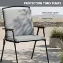 Outsunny Lot de 2 coussins de chaise de jardin, galettes de chaise 50 x 50 cm, mousse haute densité, antidérapants, lavables, pour mobilier extérieur, chaise, 50x50 cm, gris image 4
