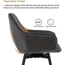 CLIPOP Single Dining Chair Velvet Padded Seat 360°Swivel Armchair with Backrest and Metal Legs,Rotatable Desk Chair for Home Office/Living Room/Bedroom 0199-s velvet deep grey 54*59*83 cm image 6