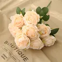 Yuejia Décoration bouquet de roses artificielles en soie 48 cm - Champagne image 4
