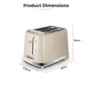 Tower T20083MSH Saturn 2-Slice Toaster with 7 Browning Levels, Defrost/Reheat/Cancel, Latte Beige image 7