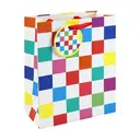 Neon Checkerboard Gift Bag Large 26.5 (W) x 33 (L) x 14cm (H) image 0