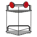 Croydex Stick 'n' Lock 2 Tier Corner Shower Caddy - Black image 3