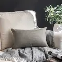 Phantoscope Throw Pillow Cover Soft Textured Lined Burlap Cushion Covers Pillowcase for Home Decor Car Sofa Couch Pack of 2 Light Grey 30 x 50cm image 1