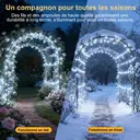 VIVREAL Lot de 2 guirlandes lumineuses solaires en fil cuivre – 8 m (26 pieds), 80 LED, blanc froid, étanches pour l’extérieur, guirlandes féeriques pour jardin, terrasse et décoration festive, IL-CSL-BB01, offre spéciale Nouvel An, meilleur cadeau image 3