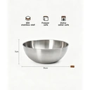 PURECOOK 304 Rolled Rim Japanese-Style Fruit Salad Bowl Collection | 4-Piece Natural Finish Salad Bowl Set image 6