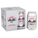 Asahi Super Dry Beer 4x330ml Can image 1