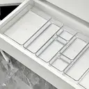 WhereHike Lot de 28 boîtes organisatrices pour tiroirs en plastique transparent - 4 tailles image 0