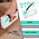 HAUSHOF Pistolet agrafeuse type 53 en plastique ABS avec extracteur d'agrafes et 800 agrafes de 8 mm pour bois, tissu, meubles et tapisserie image 4