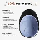 TOP-EX Casquette gavroche en lin 100 % pour homme, intérieur en coton, taille M/L - Noir image 3