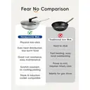 PURECOOK Wok antiadhésif - wok sans Téflon, antiadhésif en acier inoxydable, wok avec couvercle, moins de fumée - Essentiels de la cuisine, cuisson, friture - compatible gaz/induction/électrique, 32 cm (avec couvercle) image 6