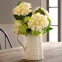 Yuejia 1Pc 13in/33cmArtificial 7-Head Hydrangea Silk Flower Silk Flower Living Room Bedroom Wedding Flower Arrangement Artificial Flower Decoration(green) image 7