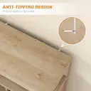 HOMCOM Sideboard, Fluted Modern Storage Cabinet with Single Door, Drawers and Adjustable Shelf for Living Room, Kitchen, Dining Room, Bathroom, Bedroom, Nature Wood Finish image 6