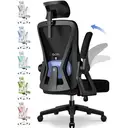 GTIMEX Chaise de bureau ergonomique avec appuie-tête réglable, accoudoirs, soutien lombaire, chaise pivotante avec fonction d’inclinaison jusqu’à 135°, adaptée au dos, fauteuil de direction, capacité de charge 150 kg image 0